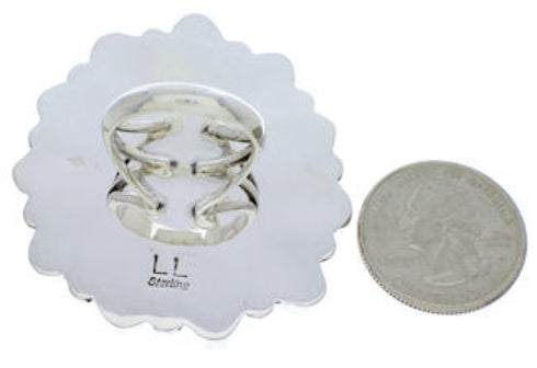 Purple Oyster Shell Large Statement Silver Ring Size 7-3/4 YX35990